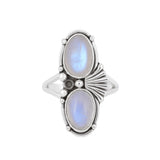 Rainbow Moonstone Solid 925 Sterling Silver Ring 6.5