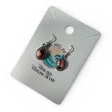 Kingman Red Rose Dahlia Solid 925 Sterling Silver Earrings