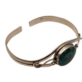 Kingman Blue Copper Turquoise Solid 925 Sterling Silver Cuff Bracelet