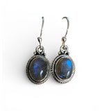 Labradorite Solid 925 Sterling Silver Earrings