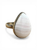 Pink Calcite Solid 925 Sterling Silver Ring 10