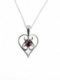 Pink Tourmaline heart Solid 925 Sterling Silver Pendant with chain