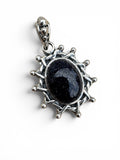 Blue Sandstone Solid 925 Sterling Silver Pendant