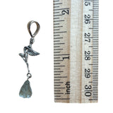 Rough Aquamarine Fairy Solid 925 Sterling Silver Pendant