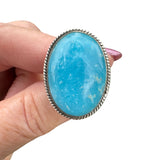 White Water Turquoise Solid 925 Sterling Silver Ring