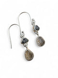 Herkimer Diamond & Meteorite Solid 925 Sterling Silver Earrings