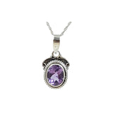 African Amethyst Solid 925 Sterling Silver Pendant
