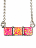 Pink Fire Opal Solid 925 Sterling Silver Necklace