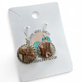 Crazy Lace Agate round Solid 925 Sterling Silver Earrings