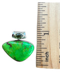 Kingman Green Mojave Turquoise & Peridot Solid 925 Sterling Silver Pendant