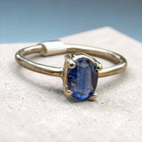 Blue Sapphire Solid 925 Sterling Silver Stack Ring 5