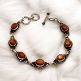 Sunstone Solid 925 Sterling Silver Bracelet