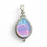 Aurora Opal Solid 925 Sterling Silver Pendant