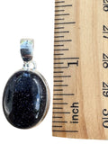 Blue Sandstone Solid 925 Sterling Silver Pendant