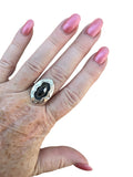 White Buffalo Shadow Box Solid 925 Sterling Silver Ring 9.5