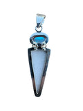Peach Druzy & Luminite Solid 925 Sterling Silver Pendant & Earrings Set