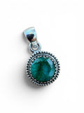 Emerald Solid 925 Sterling Silver Pendant