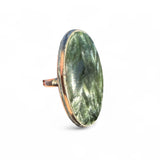 Seraphanite Solid 925 Sterling Silver Ring 8.5
