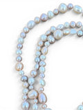 Freshwater Pearl Necklace Bracelet Earrings Set - pink purple