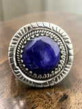 Blue Sapphire Solid 925 Sterling Silver Ring 6.5