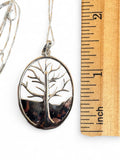Tree of Life Solid 925 Sterling Silver Pendant Necklace 18”