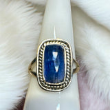 Faceted Blue Kyanite Solid 925 Sterling Silver Ring