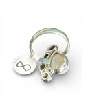 Baroque Pearl, Citrine, Amethyst & Peridot Solid 925 Sterling Silver Ring 8