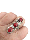 Kingman Red Rose Dahlia Solid 925 Sterling Silver Ring 9
