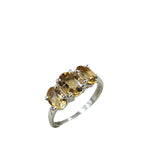 Triple Citrine Solid 925 Sterling Silver Ring 9