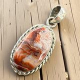 Crazy Lace Agate round Solid 925 Sterling Silver Pendant