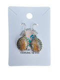 Crazy Lace Agate Solid 925 Sterling Silver Earrings