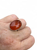 Carnelian Solid 925 Sterling Silver Ring 7