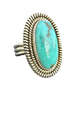 Kingman Turquoise Solid 925 Sterling Silver Ring 10