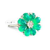 FLOWER Green Onyx Solid 925 Sterling Silver Ring – Size 8