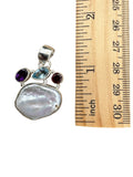 Pearl Multi-Stone Solid 925 Sterling Silver Pendant