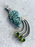 Tree Agate Silver Overlay Pendant