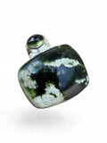 Chrome Chalcedony & Peridot Solid 925 Sterling Silver Pendant
