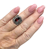 Garnet Solid 925 Sterling Silver Ring 5