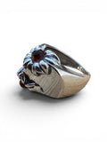 FLOWER Baltic Amber Solid 925 Sterling Silver Ring 7