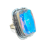 Mercury Mystic Topaz Solid 925 Sterling Silver Ring 8