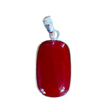 Red Coral Solid 925 Sterling Silver Pendant