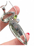 Green Amethyst / Prasiolite, Peridot, Moonstone Solid 925 Sterling Silver Pendant on 20 inch chain necklace