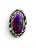 Kingman Purple Mojave Turquoise Solid 925 Sterling Silver Ring 6