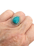 Kingman Turquoise Solid 925 Sterling Silver Ring 6