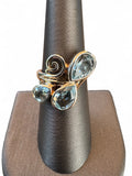 Blue Topaz Solid 925 Sterling Silver Ring 7.5