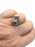 Green Amethyst Solid 925 Sterling Silver Ring 8.5