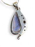 Rainbow Moonstone Solid 925 Sterling Silver Pendant with 18 inch chain necklace