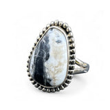 White Buffalo Solid 925 Sterling Silver Ring 10.5