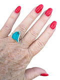Number 8 Turquoise Solid 925 Sterling Silver Ring 7