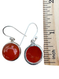 Carnelian Solid 925 Sterling Silver Earrings